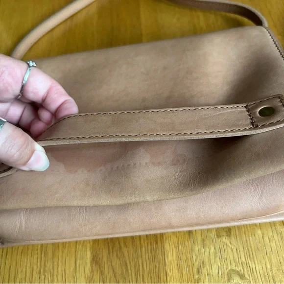 Madewell The Morgan Crossbody Bag Purse Tan Magnet Closure Inner Mirror - Picture 7 of 9